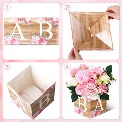 6 Pcs Baby Shower Centerpieces for Table Baby Shower Flower Boxes Gender Reveal