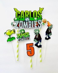 Personalized Plants vs Zombies Cake Topper