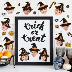 50 PCS Halloween Witch Black Hat Bulletin Board Cutouts Paper Craft Art Decor
