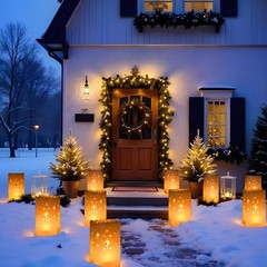 50 Pack White Paper Luminary Bags Candle Lantern Bags, Star Luminaries for Ch…