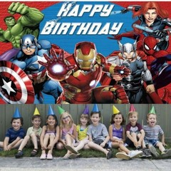 Superheroes Theme Birthday Party Decorate, 5×3.5ft Happy Birthday Backdrop