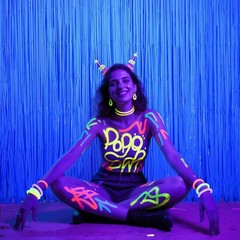 Transform Your Events: 2 Pack Glow in The Dark Fringe Curtains 6.6 ft Neon Decor