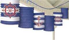 Amscan Anchor’s Aweigh Nautical Party Lantern Garland Decoration (1 Piece), Mult