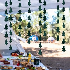 Dark Green Pine Tree Garland Camping Decorations Woodland Theme Baby Shower H…