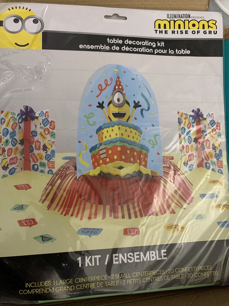 Minions The Rise Of Gru Table Decorating Party Kit Centerpieces Confetti Pieces