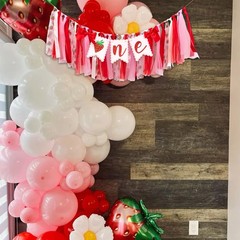 Strawberry One High Chair Banner – Strawberry 1st Birthday Party Decoration, …