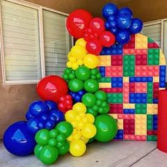 Red Blue Green Yellow Balloons, 136pcs Colorful Latex Balloons with Different…