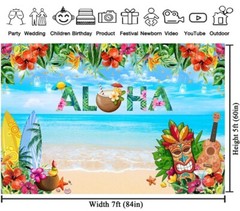 Aloha Party Decor-Tropical Luau Backdrop, Photography, Sea Palm Birthday,Photos