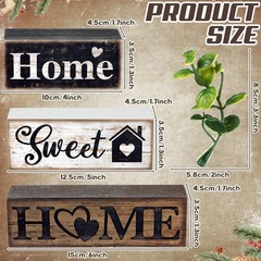 4 Pcs Farmhouse Wooden Tabletop Decor Farmhouse Tiered Tray Decor Rustic Euca…