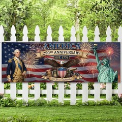 250th Anniversary Banner 120×20 Inches, 1776-2026 USA Semiquincentennial Deco…