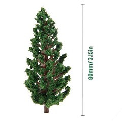 HO Scale Diorama Trees 50pcs 3.15 Inch Plastic Pine for Layout Building