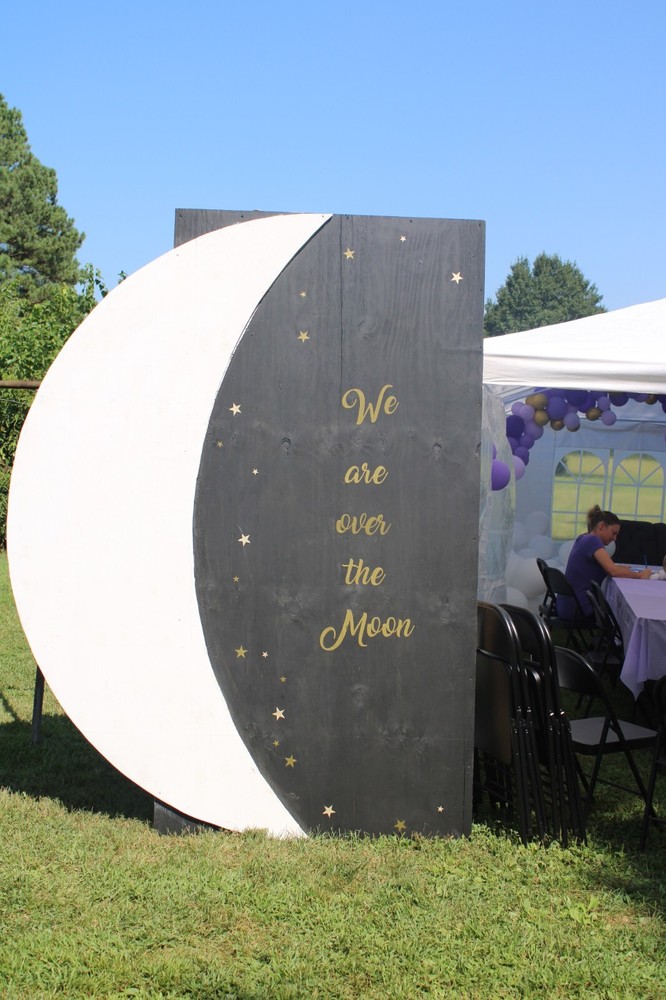 Large Wooden Baby Shower Sign/Over the Moon