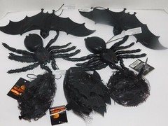 Halloween Spiders Bats Roaches Big Decorations