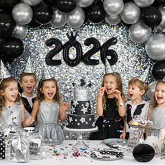 2026 Black Crown Foil Number Balloons 16 Inch Black Number Banner 2026 Graduatio