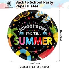 48PCS School’s Out for The Summer Tableware for Kids Class End of School Year…