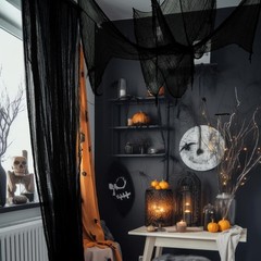 Halloween Creepy Cloth 200 X 400CM Large Black Scary Spooky Fabric Cloth Decor