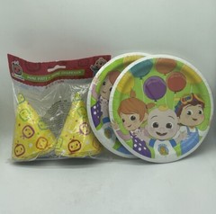 Cocomelon – Party Supplies – Plates And Mini Party Hats