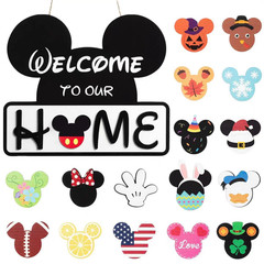 Welcome Door Sign Mickey Mouse Party Decoration Disney Party Supplies Outdoor