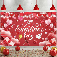 Valentine’s Day Banner Backdrop 71×43 Inch for Indoor/Outdoor Photography Decor