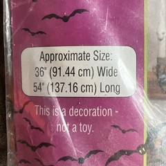 Vintage Halloween Foil Kooky Curtain Dracula Bat Decoration 54″ x 36″ NEW