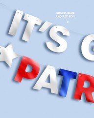 , It’s Giving Patriotic Banner | 5 Ft. | 4th of July Garland, USA Decorations…