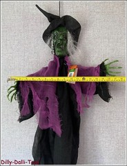 Animated Witch Hanging Halloween Decoration Light Up Sound Movement Moving Arms