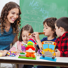 4 Pcs Back to School Decorations First Day of School Decorations Wooden Table Si