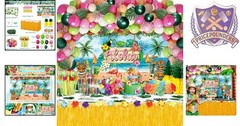 Hawaiian Luau Party Decor Set 161 Pcs Tropical Summer Backyard Bash Supplies