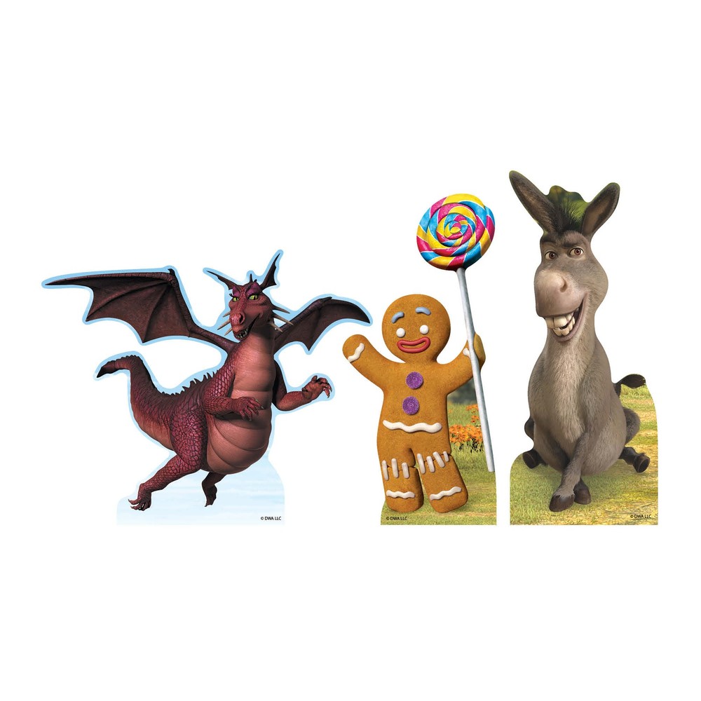 Shrek Shelf Top Pack Gingy Donkey and Dragon Desk Standees Set of 3