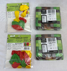 MINECRAFT Themed Birthday Party Supplies Napkins + Balloons Bundle Gamer Decor