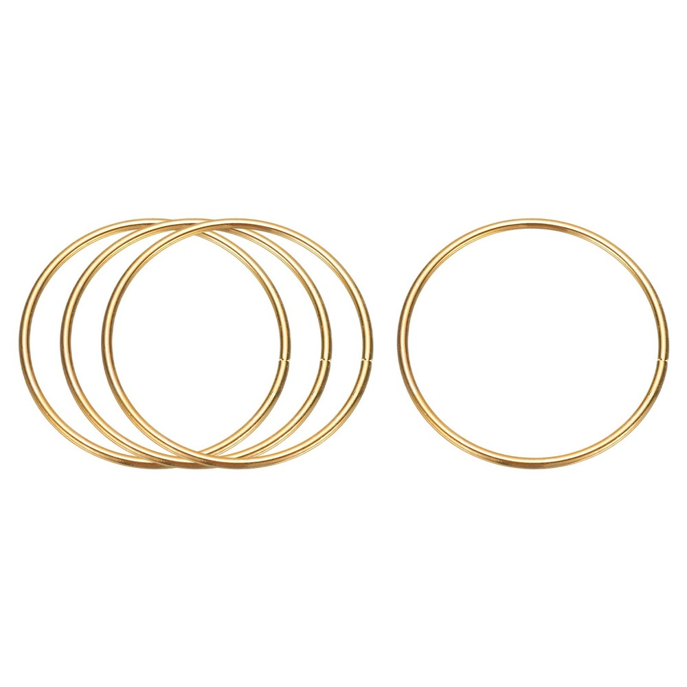 4 Pcs Metal Hoops for Crafts, 2.6 Inch Dream Catcher Rings, Gold