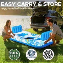 2 Person Inflatable Pool Float Adult,87” x 44” Extra Large Inflatable Tanning…