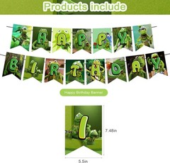 Frog Party Decorations,Kermit Frog Birthday Party Supplies Includes Banner- Cake
