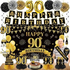 42PCS 50th Birthday Decoration Kit for Men Women, Black Gold Happy 50th Bday Ban