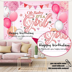 Baby Shower Party Backdrop Decorations, Large Durable Fabric Made Baby Shower Ba