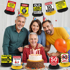 9Pcs 50Th Birthday Honeycomb Centerpieces Funny 50Th Birthday Decorations for Ad