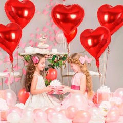 24 Globos De Aluminio Corazones Rojo 18 Inches Para San ValentÃ­n Mi Novia Mujer