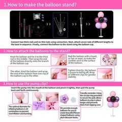 Pink and Purple Black Balloons Table Centerpieces Stand Kit for Table 4 Sets,…