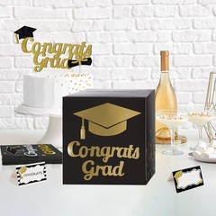 Black Foldable Cardboard Graduation Money Box
