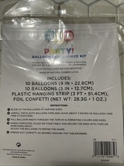 Balloon Table Runner Centerpiece Kit W/ Foil Confetti White, Gold & Silver