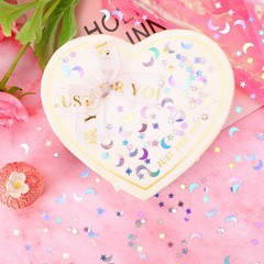 10mm Silver Holographic Star Moon Confetti Iridescent Sequins for DIY Decor