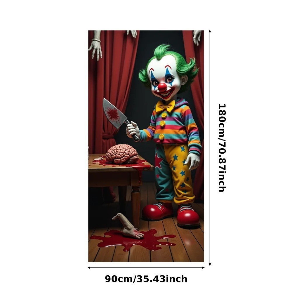 72×35″ Halloween Door Banner Scary Ghost Hospital Party Photo Backdrop