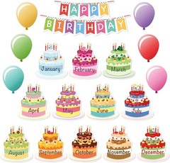 Happy Birthday Bulletin Board Set, 20 Pcs, Decorations for Birthday