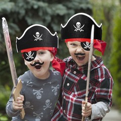 Pirate Hat Set for Kids, 36 Pcs Felt Pirate Hat, Skull Print Eye Patches, Fak…