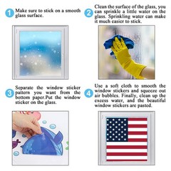 American Flag Window Cling Decal 4th of July 250th Anniversary Double Sided