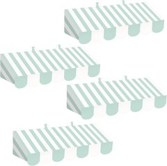 Classic Striped Carnival Awning Set – 4 Pcs for Fun Themed Events & Classrooms