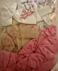 36pc Pink White Bow Coquette Balloons & Hanging Swirl Birthday Decorations Decor