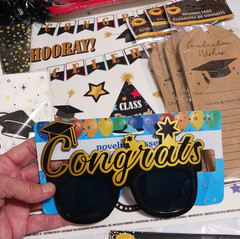 Graduation Party Supplies. plates, napkins, garland decorations, wishes, glass +
