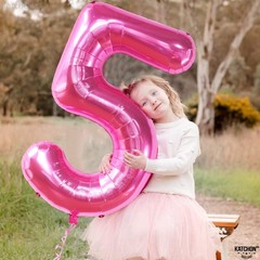 KatchOn, Giant Hot Pink 5 Balloon Number 40 Inch | 5th Birthday Balloons For…