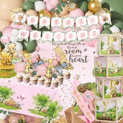 Baby Shower Decorations Kit 158pcs Pink Vintage Winnie Classic Pooh Girl Boy